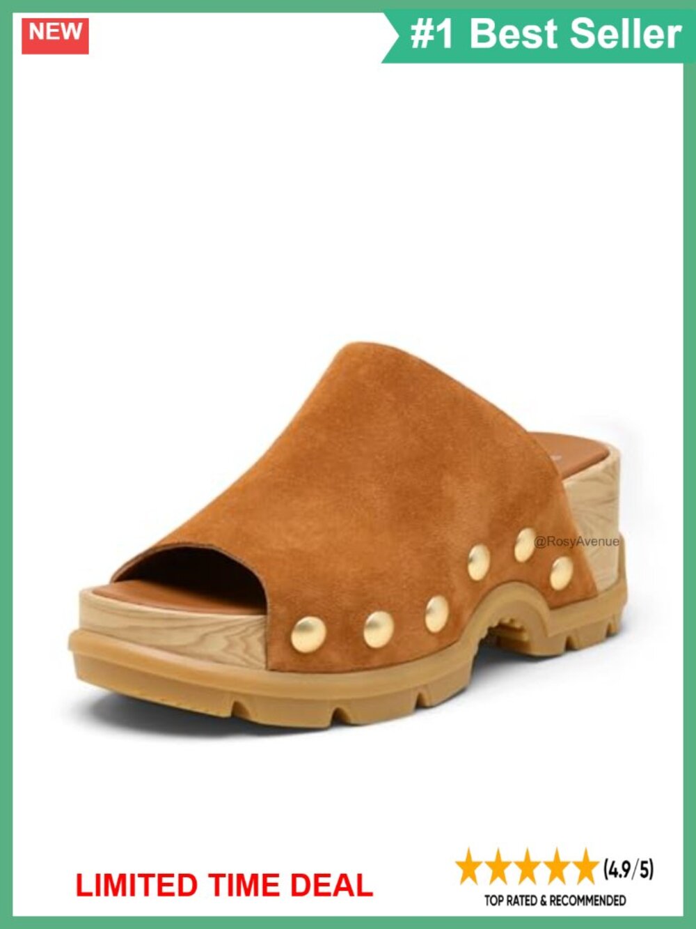 Suede Platform Slide Sandals Slip On Slingback Casual